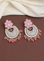 Dark Peach Kundan Beautiful Earrings