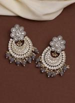 Grey Kundan Beautiful Earrings