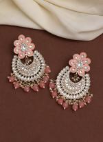 Peach Kundan Beautiful Earrings