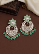 Pista Green Kundan Meena Earrings