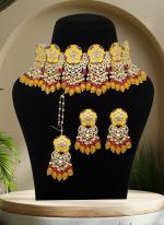 Yellow Colour Premium Meenakari Necklace Set