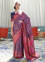 Blue Modal Silk Wedding Wear Weaving Saree