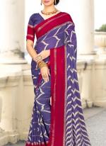 Purple Doll Moss Casual Wear Foil Printed Saree