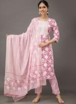 Pink Rayon Cotton Casual Wear Embroidery Work Readymade Salwar Suit