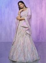 Lavender Organza Wedding Wear Embroidery Work Lehenga Choli