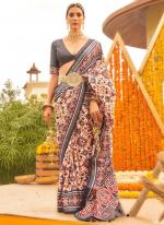 Grey Sigma Silk Party Wear Patola Saree