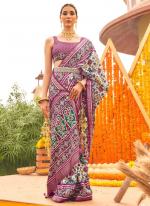 Purple Sigma Silk Party Wear Patola Saree