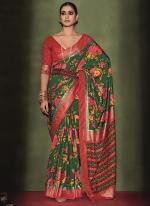 Green Velvet Silk Festival Wear Weaving Saree