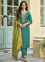 Green Silk Festival Wear Embroidery Work Readymade Salwar Suit