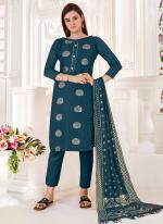 Rama Jacquard Silk Casual Wear Zari Butta Straight Suit