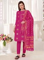 Rani Jacquard Silk Casual Wear Zari Butta Straight Suit