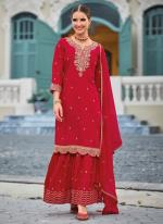Rani Roman Silk Eid Wear Embroidery Work Readymade Sharara Suit