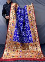 Blue Silk Festival Wear Weaving Saree