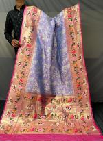 Lilac Silk Festival Wear Weaving Saree