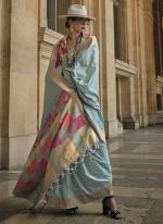 Sky Blue Soft Silk Traditional Wear Weaving Saree