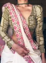 Cream Mono Cotton Casual Wear Digital Printed Saree