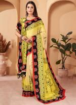 Yellow Pasmina Wedding Wear Digital Printed Saree With Shawl