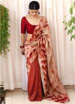 Latest Red Imported cotton Party Wear Digital printed Saree