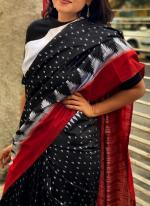 Black Linen Party Wear Digital Printed  Saree