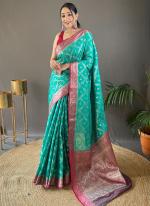 Sky Silk Party Wear weaving Saree