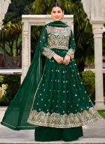 Green Georgette Wedding Wear Sequins Work Plazzo suit