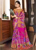 Rani Crepe Silk Festival Wear Printed Saree