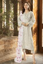 Grey Cotton Eid Wear Embroidery Work Pakistani Suit