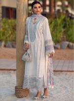 White Cotton Eid Wear Embroidery Work Pakistani Suit