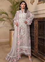 Grey Faux Georgette Eid Wear Embroidery Work Pakistani Suit