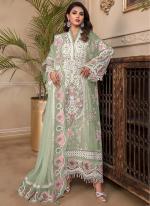 Pista Green Faux Georgette Eid Wear Embroidery Work Pakistani Suit