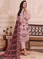 Pink Faux Georgette Eid Wear Embroidery Work Pakistani Suit