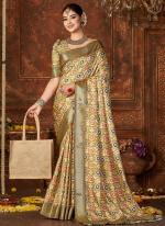 Beige Dola Silk Traditional Wear Digital Printed Saree