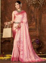 Pink Dola Silk Traditional Wear Digital Printed Saree