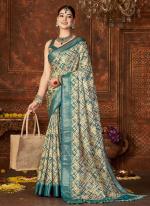 Sky Blue Dola Silk Traditional Wear Digital Printed Saree