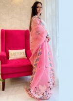 Pink Silk Festival Wear Embroidery Work Saree