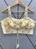 White Phantom Silk  Party Wear Embroidery Work Blouse