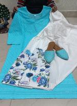 Sky Cotton Festival Wear Sequins Work Readymade Phulkari Kurti And Sharara Suit