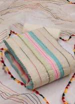 Beige Modal Silk Regular Wear Embroidery Work Dress Material