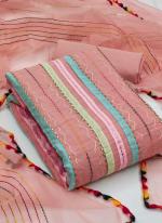 Pink Modal Silk Regular Wear Embroidery Work Dress Material