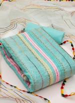 Sky Blue Modal Silk Regular Wear Embroidery Work Dress Material