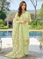 Pista green Viscose Festival Wear Embroidery Work Palazzo Suit