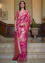 Rani Organza Festival Wear Weaving Saree