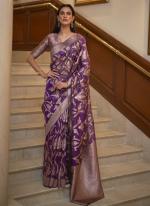 Wine Organza Festival Wear Weaving Saree