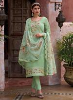 Pista green Viscose Silk Eid Wear Embroidery Work Readymade Salwar Suit