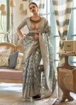 Blue Tissue Festival Wear Weaving Saree