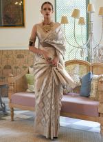 Cream Tissue Festival Wear Weaving Saree