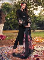 Black Faux Georgette Traditional Wear Embroidery Work Readymade Salwar Suit