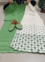 Light Green Cambric Cotton Party Wear Sequins Work Readymade Salwar Suit