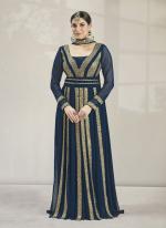 Blue Georgette Wedding Wear Sequins Work Salwar Suit