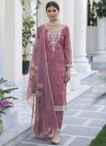 Pink Cotton Silk Party Wear Khatli Work Readymade Salwar Suit